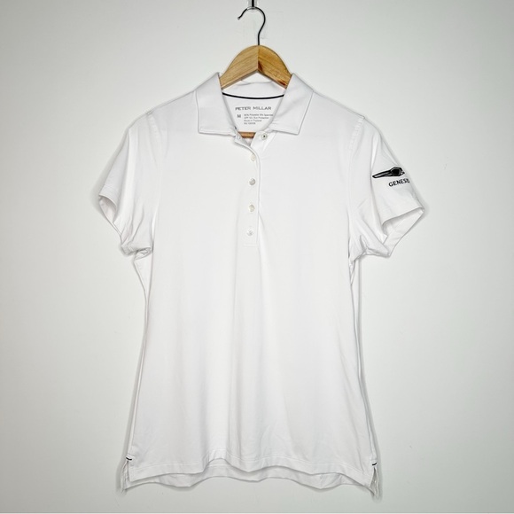 Peter Millar Genesis Embroidered UPF 50+ Moisture Wicking Polo Shirt Medium - Picture 1 of 6
